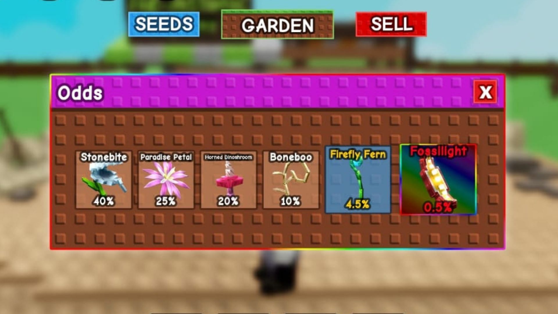 Fossillight is the rarest in the pack (Image via Roblox)